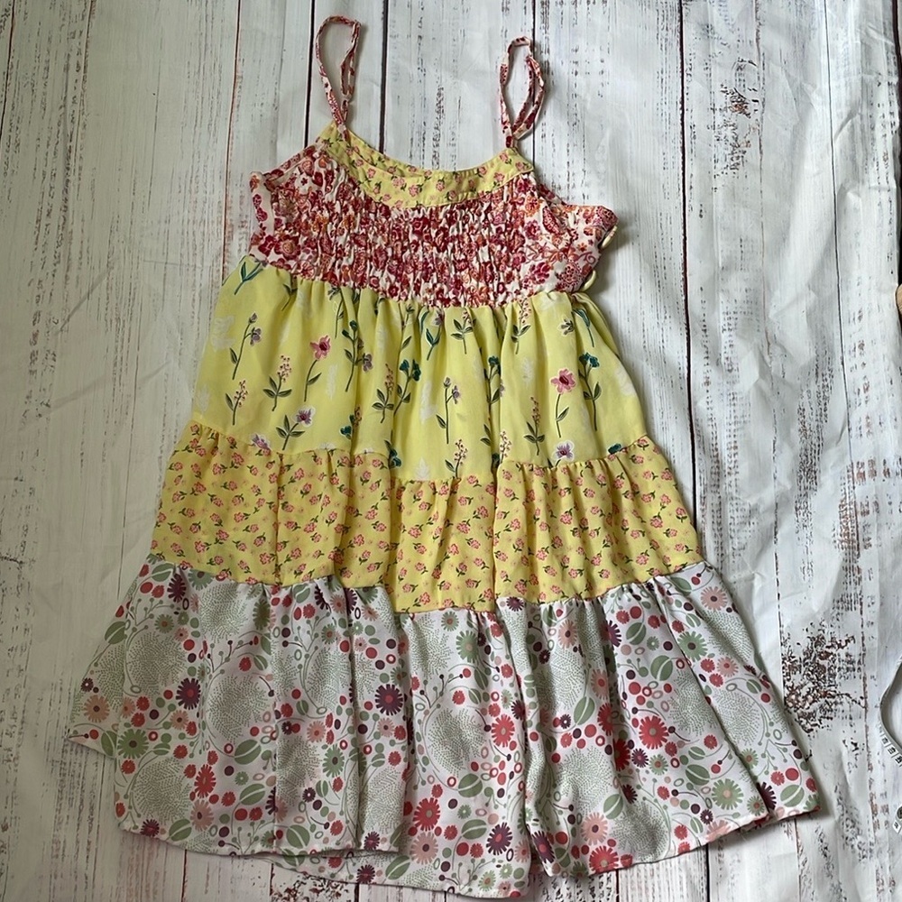 Vintage Havana Tiered Mixed Floral Pattern
Dress Yellow Size S